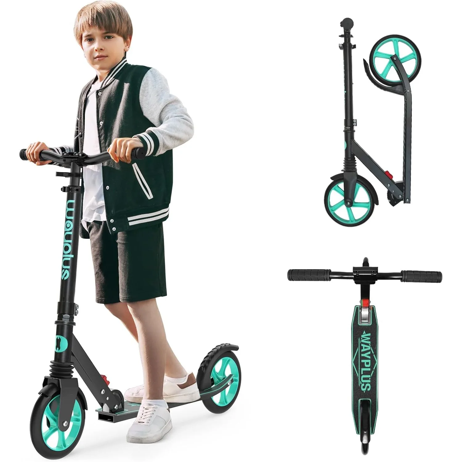 

Kick Scooter for Ages 6+,Kid,Teens&Adults.Max Load 240 LBS.Foldable,Lightweight,8IN Big Wheels,4 Adjustable Levels.Bearing ABEC9