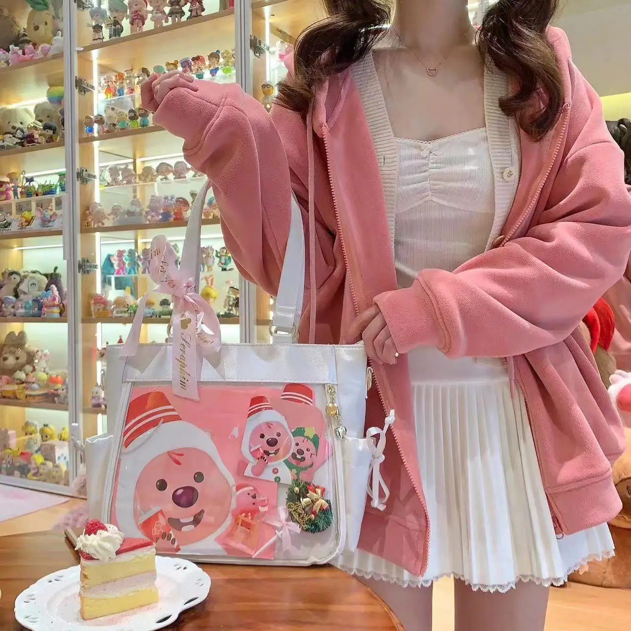 Richme Lolita Women Ita Bags Fashion Sweet Girls Satin Ribbon Crossbody Shoulder Bags Subculture Solid 2024 Trend Bolso Mujer