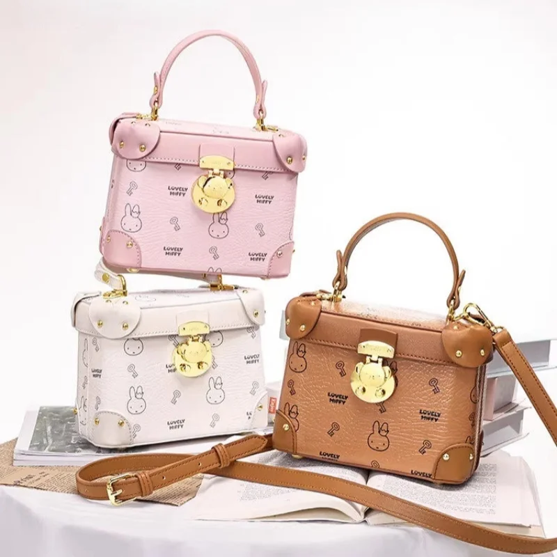 

Miffy Printed Girl'S Box Bag New Stys Sweet Versatile Fashionable Hand Held Shoulder Bag Collectible Gift Series Ornaments