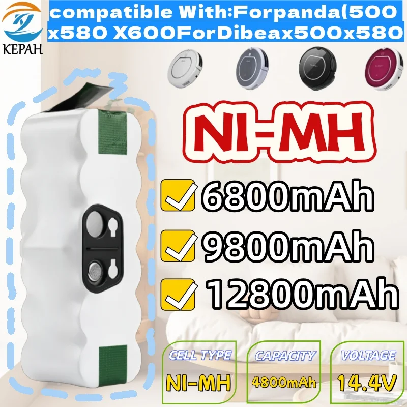

12800mAh 14.4V NI-MH Battery for iRobot Roomba 500 600 700 800 900 595 620 650 780 890 Battery Rechargeable Battery Accessories