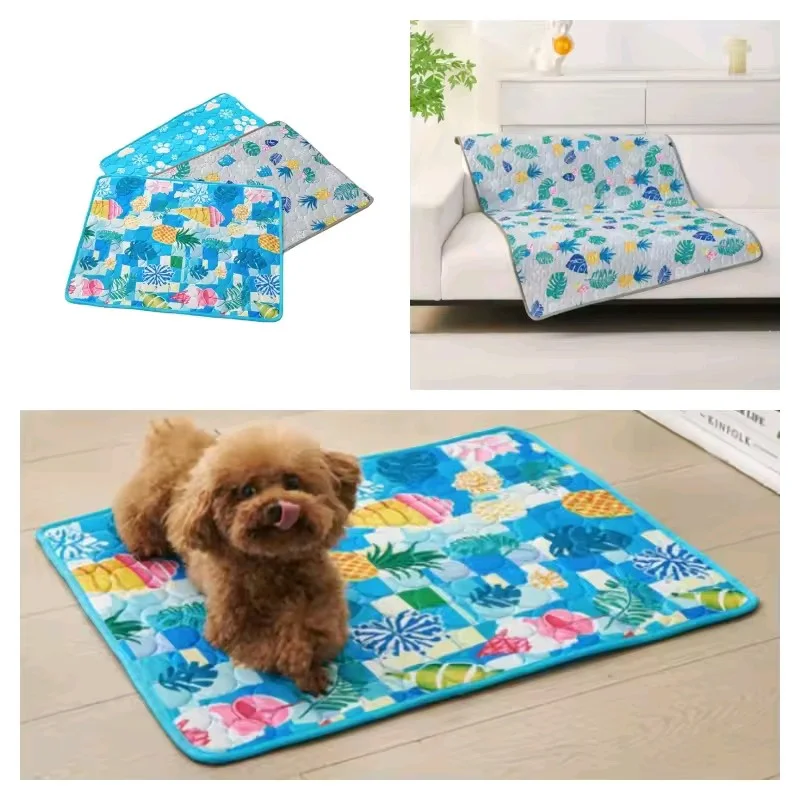 

Washable Pet Cool Pad Mat Square Dog Paw Comfortable Cat Cool Sleeping Mat Cat Nest Pet Summer Printed Ice Pad Pet Supplies