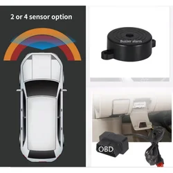 car OBD front 4 parktronic sensor system buzzer alarm + OBD Triggered automatically speed lower than 20km/h original detection