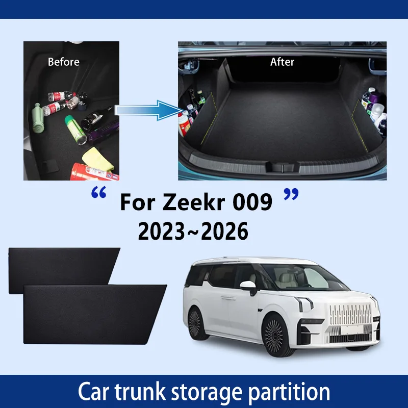 

Автомобильные аксессуары для Zeekr 009 2023 ~ 2026, утолщенная перегородка для хранения багажника, многофункциональный органайзер для салона автомобиля