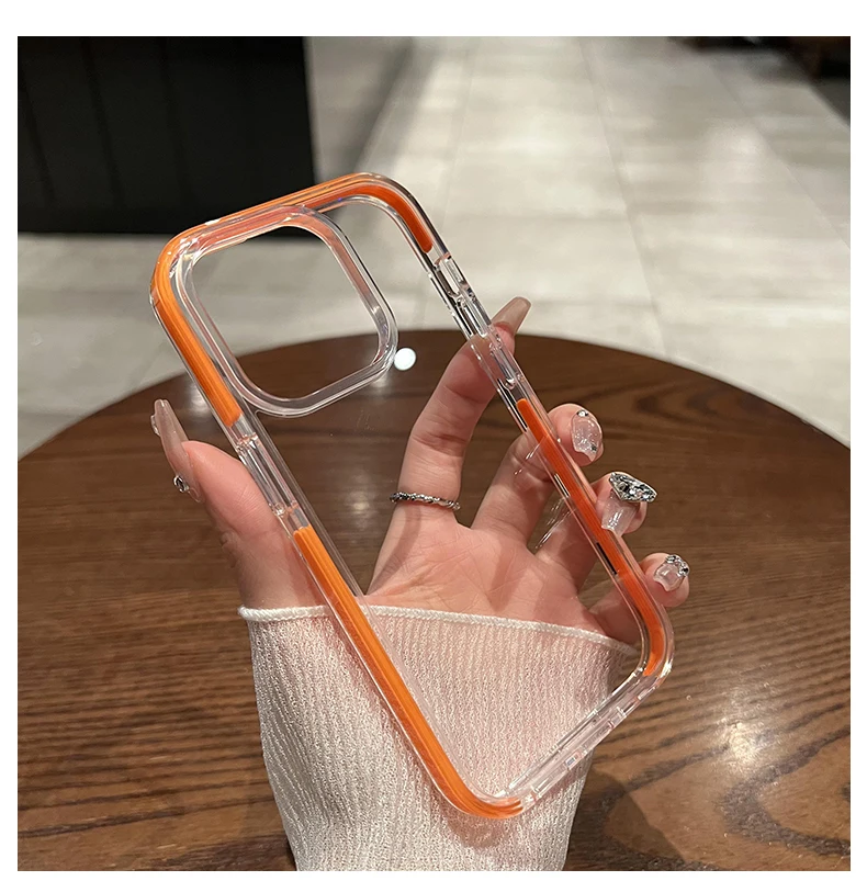 For iPhone 16 Pro Max Case Built-in Thick Airbag Minimalist Transparent Premium Acrylic Cover Compatible with iPhone 15 14 view 4
