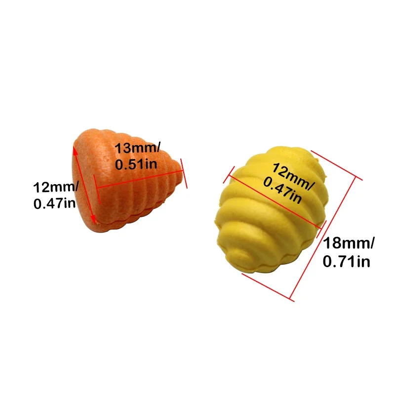 12pcs Fishing Pop Up Floating Boilie Fake Bait 7 Type Silkworm Chrysalis Tower-Shaped For Carp Fishing Tackle Accessories view 2