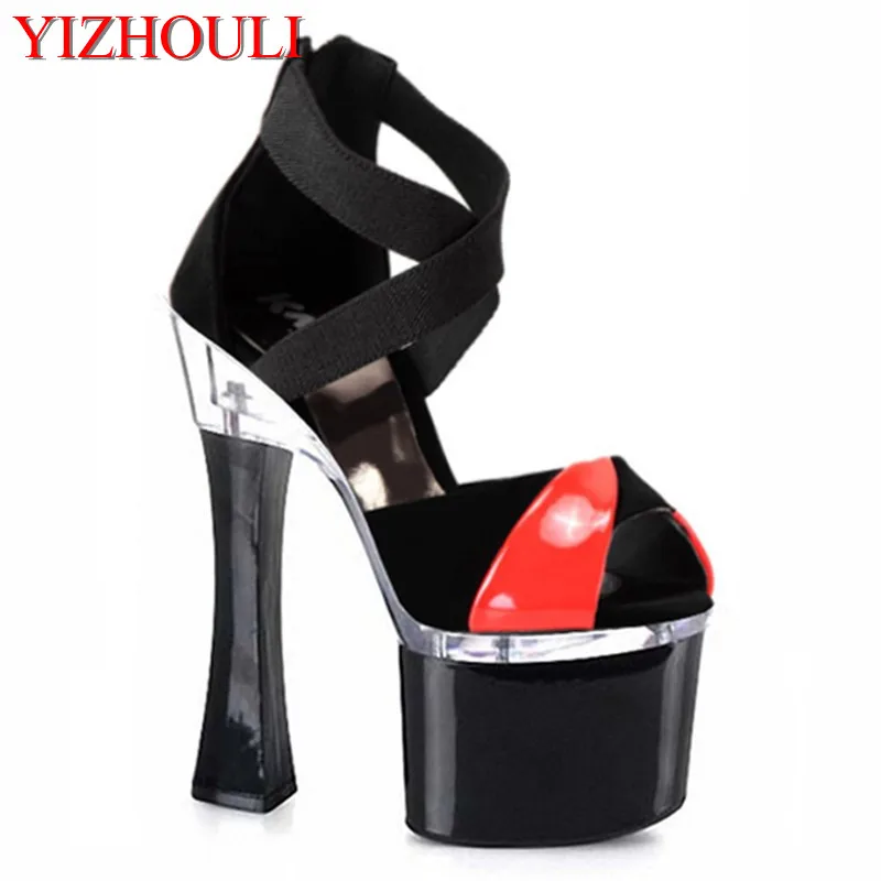 

18cm high heel sandals, European and American club shoes, plus-size shoes for model banquet performance, dance shoes