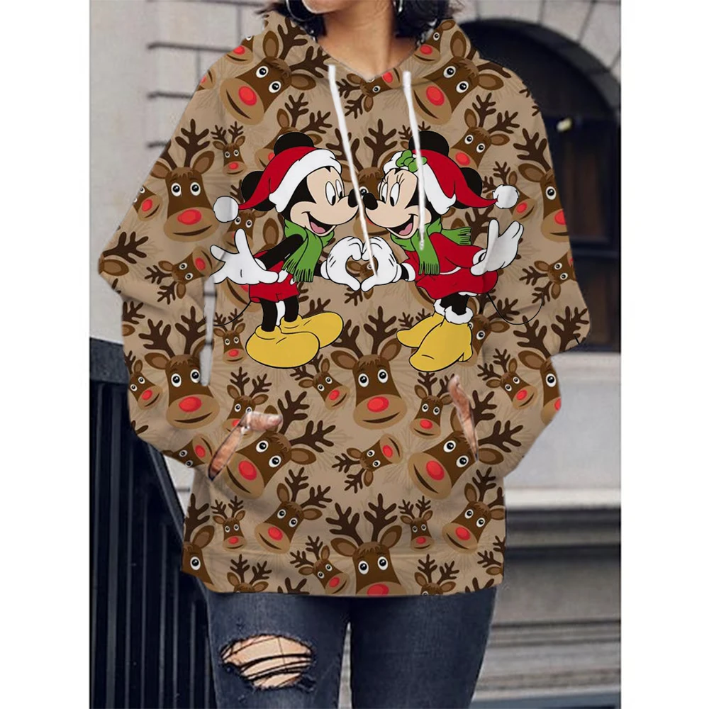 Hoodie Fashion Disney Mickey Mouse Printed Women\'s Casual Hoodie Long Sleeve Hoodie Christmas Sports Shirt Youth Hoodie