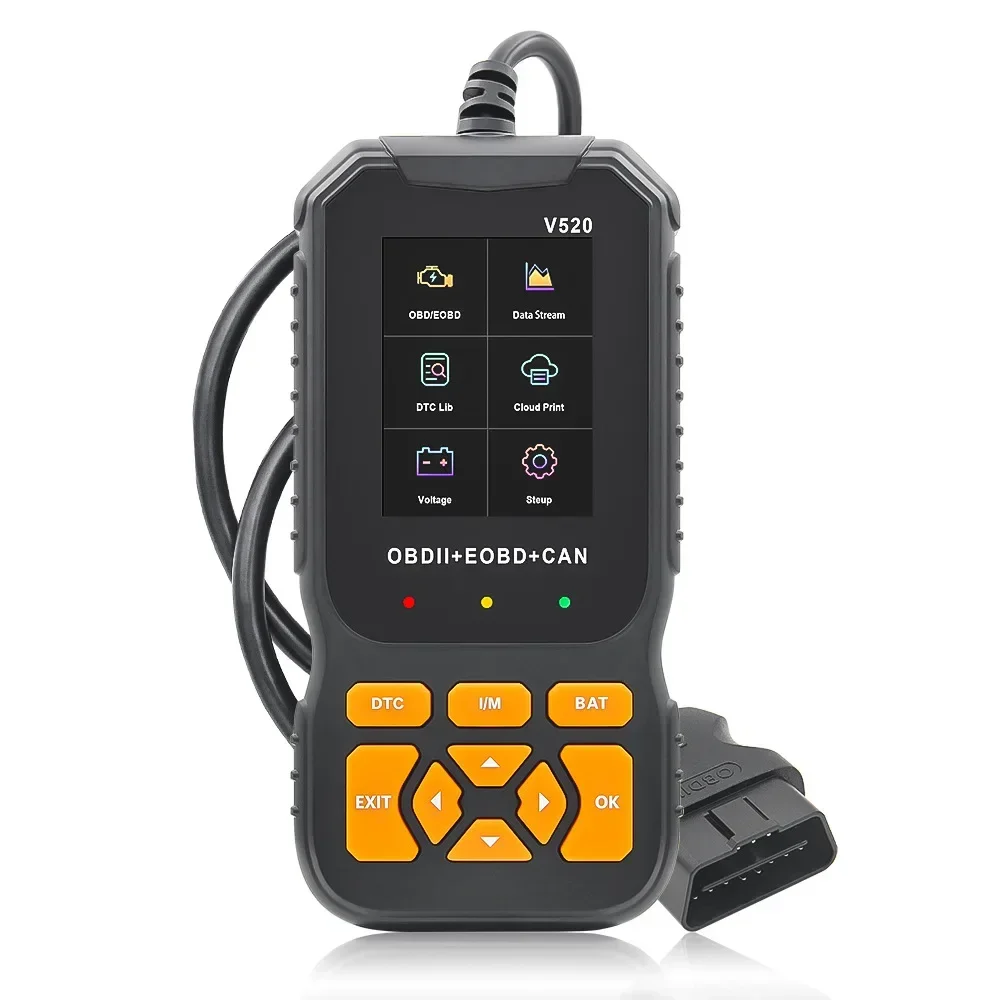 V520 car code reader handheld portable, multilingual, car engine fault detector