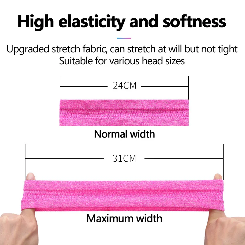 1pcs Sweatband Moisture-Wicking Breathable Men Women Sports Elastic Headband for Fitness gym Running  basketball