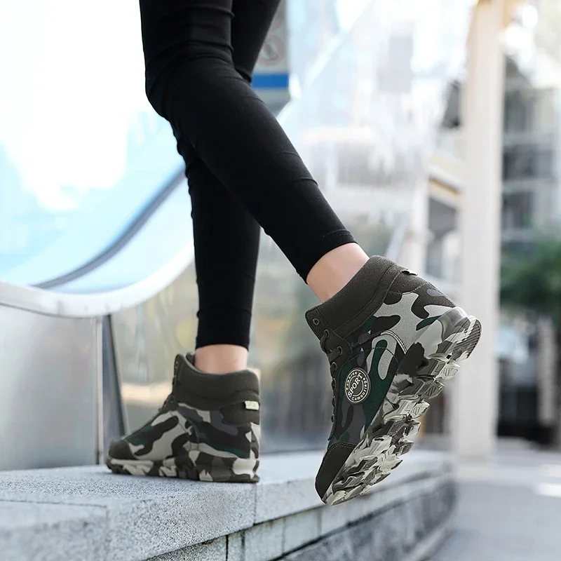 Shoes for Women Sneakers Lace Up Height Increase Shoes Woman Fashion Camouflage Platform Trainers Shoe Chunky Hiking Casual Shoe