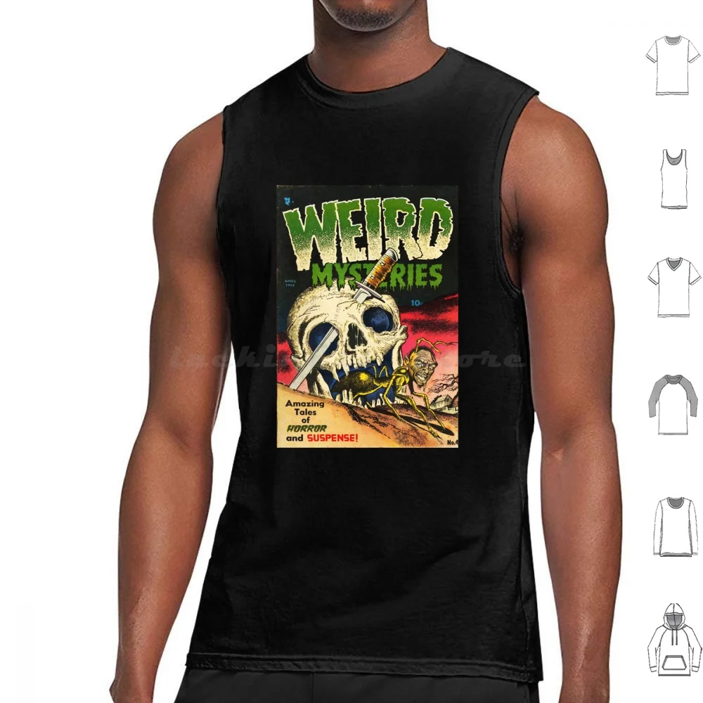 Weird Mysteries Tank Tops Print Cotton Horror Comic Art Pulp Weird Mysteries Suspense Pre Code