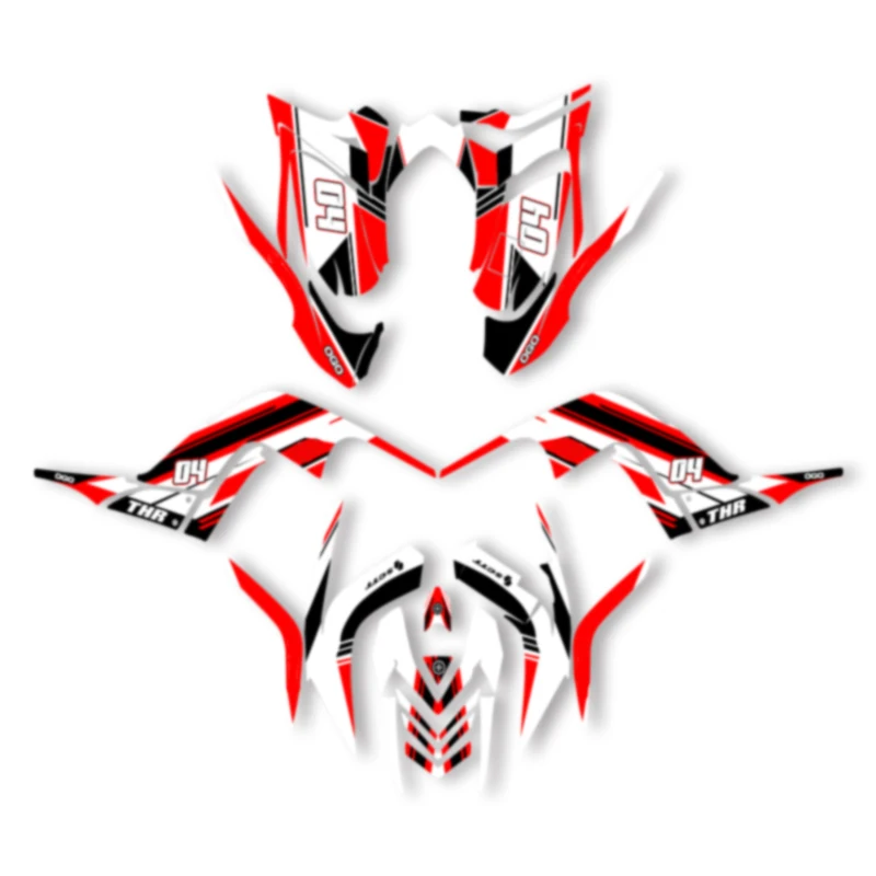 

DSMTECH Custom Motorcycle Graphics Enduro Decals Stickers Kits For YAMAHA 2006 2007 2008 2009 2010-2012 RAPTOR 700 003