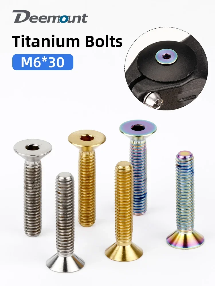 AliExpress DEEMOUNT Deemount Bicycle Headset Bolts Titanium M6*35mm CNC Countersunk Head Full Thread MTB BMX Bikes Stem Top Cap Ti Retaining Screw