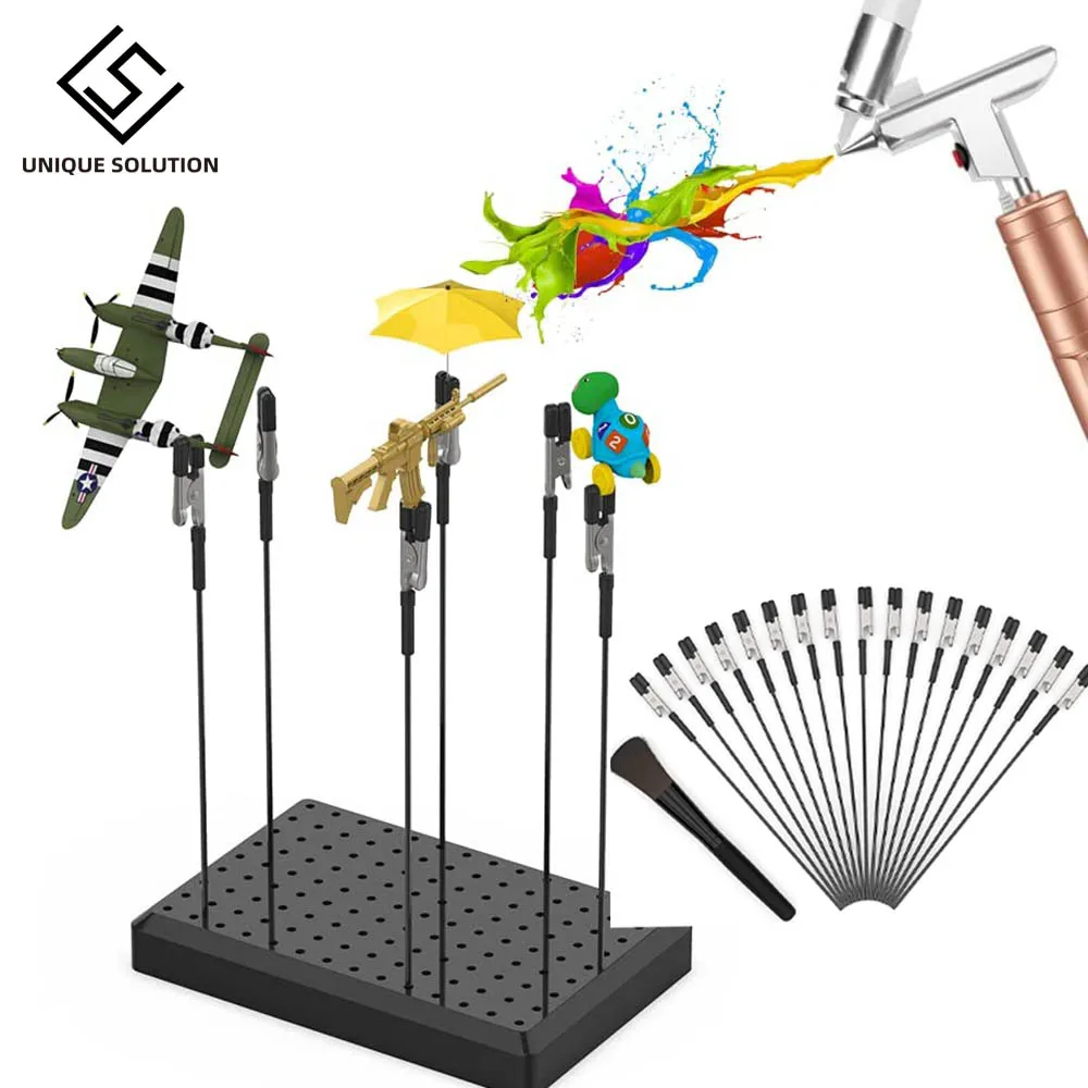Soporte de Base para pintura, juego de palos de pinza de cocodrilo, herramientas de modelado para aerógrafo, espray para Gundam, montar tarjeta DIY, Memo de foto