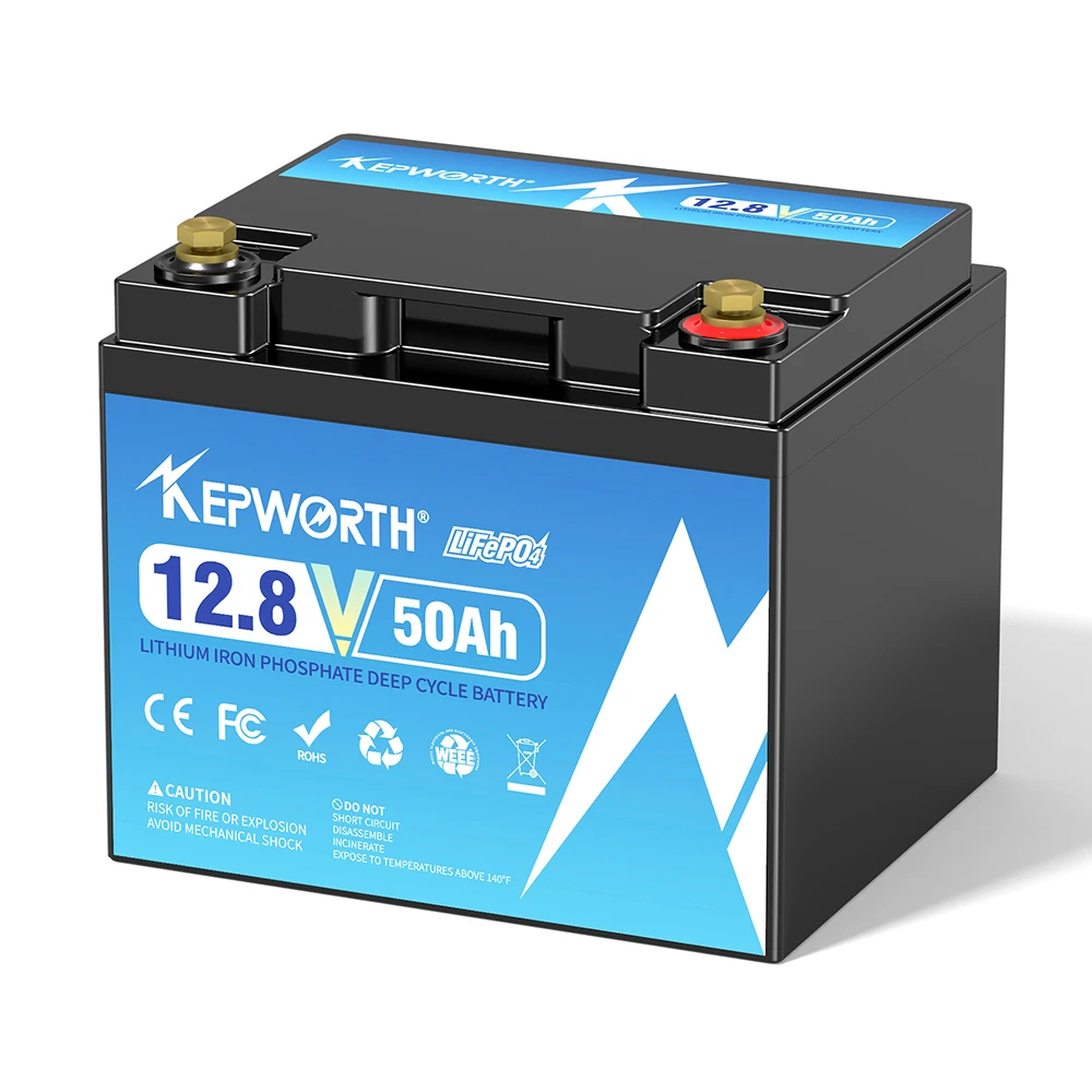 KEPWORTH-batería de litio LiFePO4, 12,8 V, 50Ah, 640Wh, más de 6000 ciclos, ampliamente utilizada en motores eléctricos, Scooters eléctricos