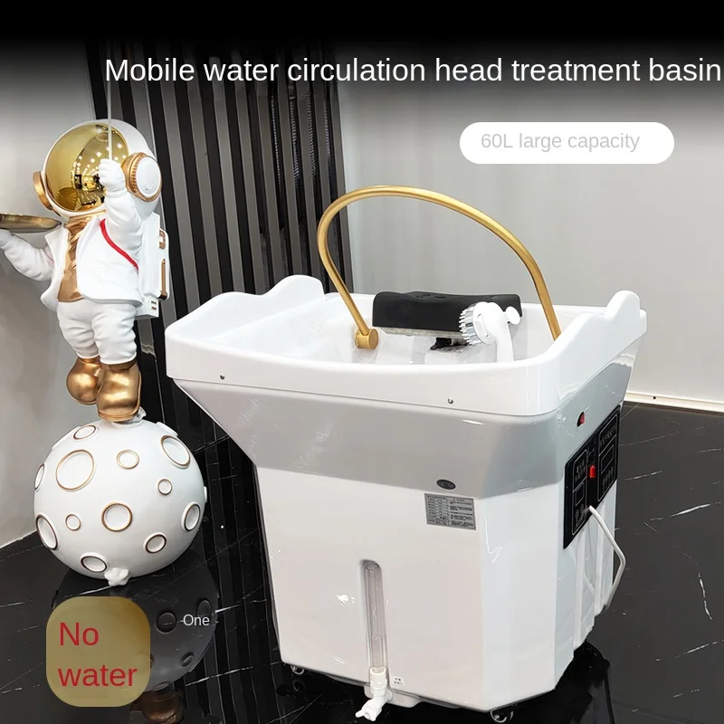 Water-Free Removable Head Basin Ear Cleaning Head Treatment Bed Barber Shop with Water Circulation Fumigation Shampoo Chair