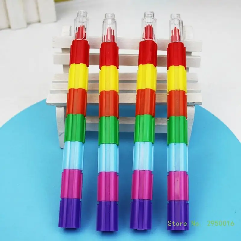 10PCS Colorful Crayon Pencils Christmas Stocking Fillers Pocket Crayon Pen for Kid Drawing, Card Making Doodling Books