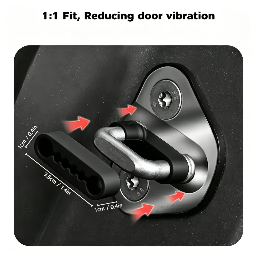 Universal Silicone Car Door Lock Cover Pad Anti Vibration Shock Absorber Soundproof Anti Scratch Auto Door Latch Damper