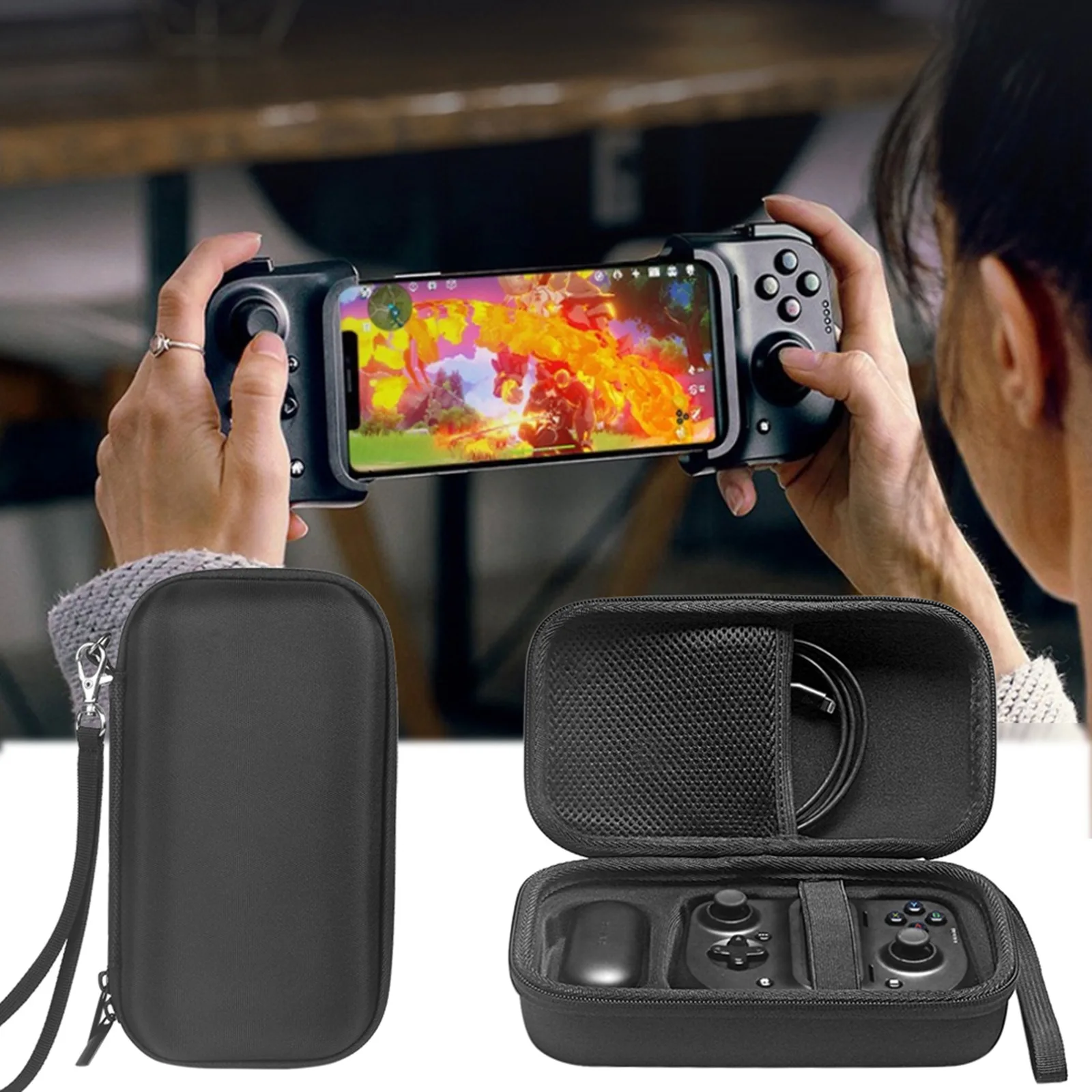 Hard Carrying Case EVA Travel Portable Pouch Storage Travel Case for Razer Kishi Mobile Game Controller Accessories