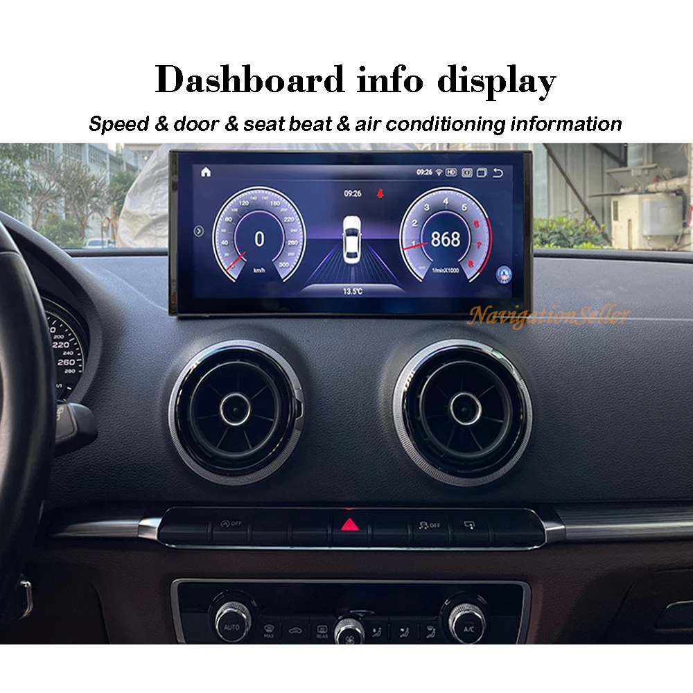 VIGOHI For Audi A3 8V CarPlay Touch Screen Android Auto Retrofit GPS Sat Navi Multimedia Stereo 8+128GB RAM WIFI Google Qualcomm