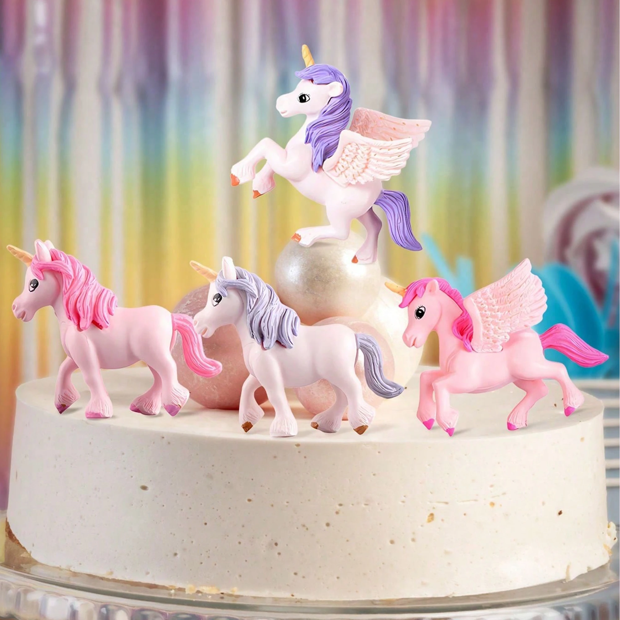 13pcs/set Rainbow Pegasus Unicorn Theme Cake Topper for Birthday Baby Shower Wedding Party Cake Decoration - view 2