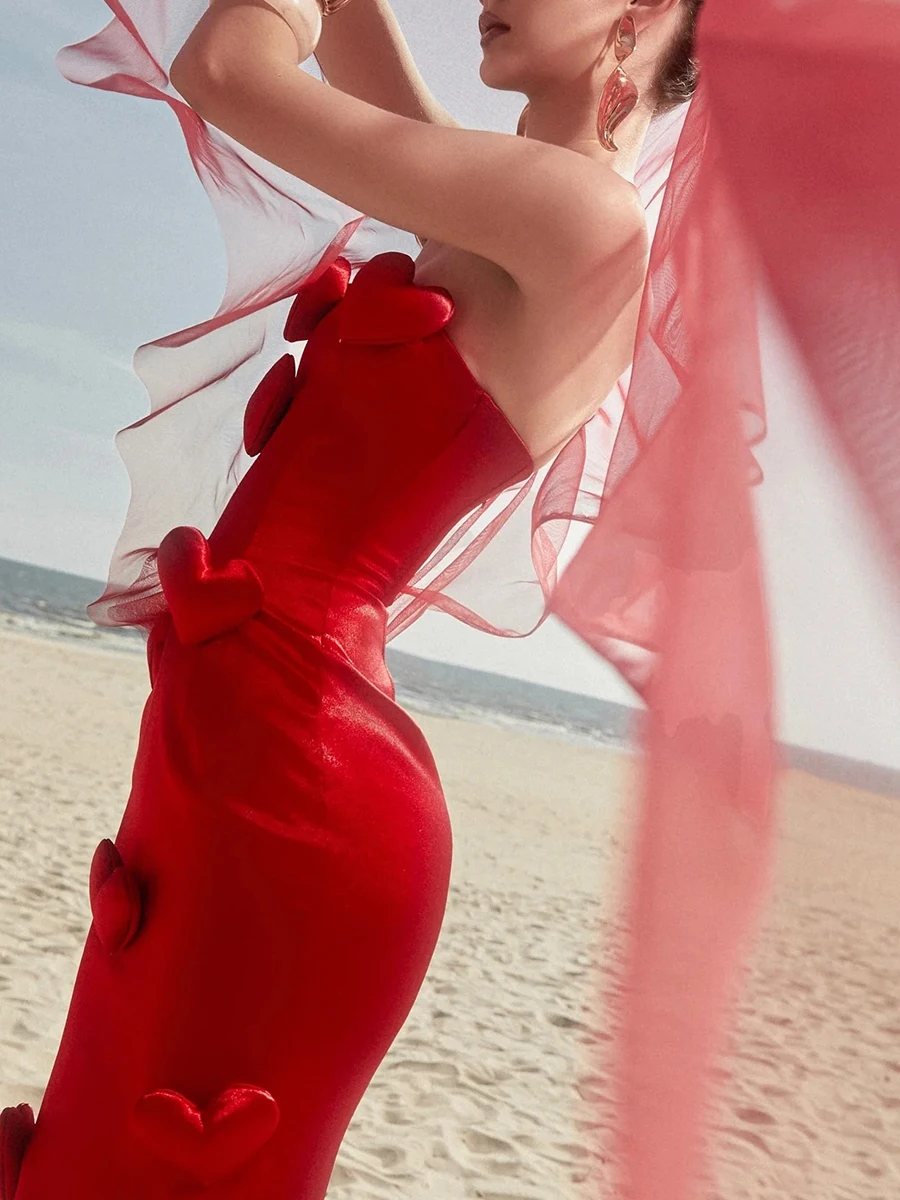TWOTWINSTYLE, vestidos adelgazantes con apliques de parches lisos para mujer, vestido sin tirantes sin mangas de cintura alta con temperamento para mujer, nuevo