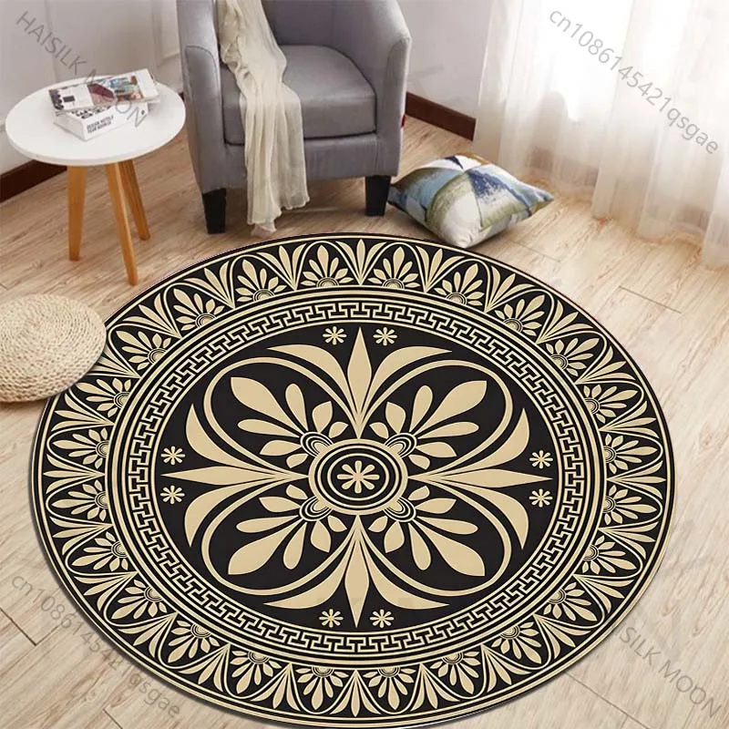 Elegant Symmetrical Floral Pattern round carpet living room sofa table carpet large pet mat soft round carpet home decor