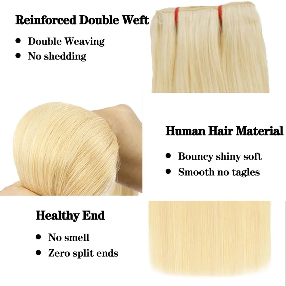 Clip in Hair Extensions 100% Real Remy Human Hair Brazilian Silky Straight Hair Extension Balayage Blonde Hair Extension