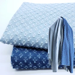 Hole Denim Fabric Retro Stitching for Sewing Bags Shoes Coats Hat Ripped by Half Meter Product Information