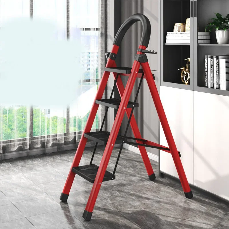 JOY Small portable three step ladder household ladder folding multi-purpose telescopic thickened indoor herringbone stairs