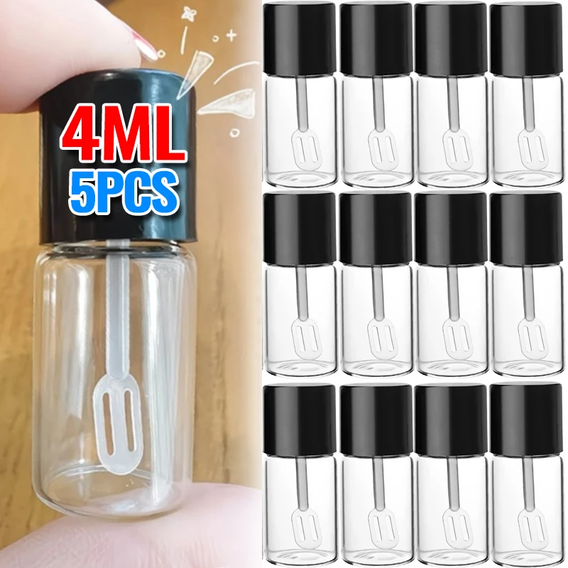 

4ML Empty Glass Bottle with Mini Digging Spoon Refillable Jars for Cosmetics Liquid Foundation Travel Portable Makeup Container