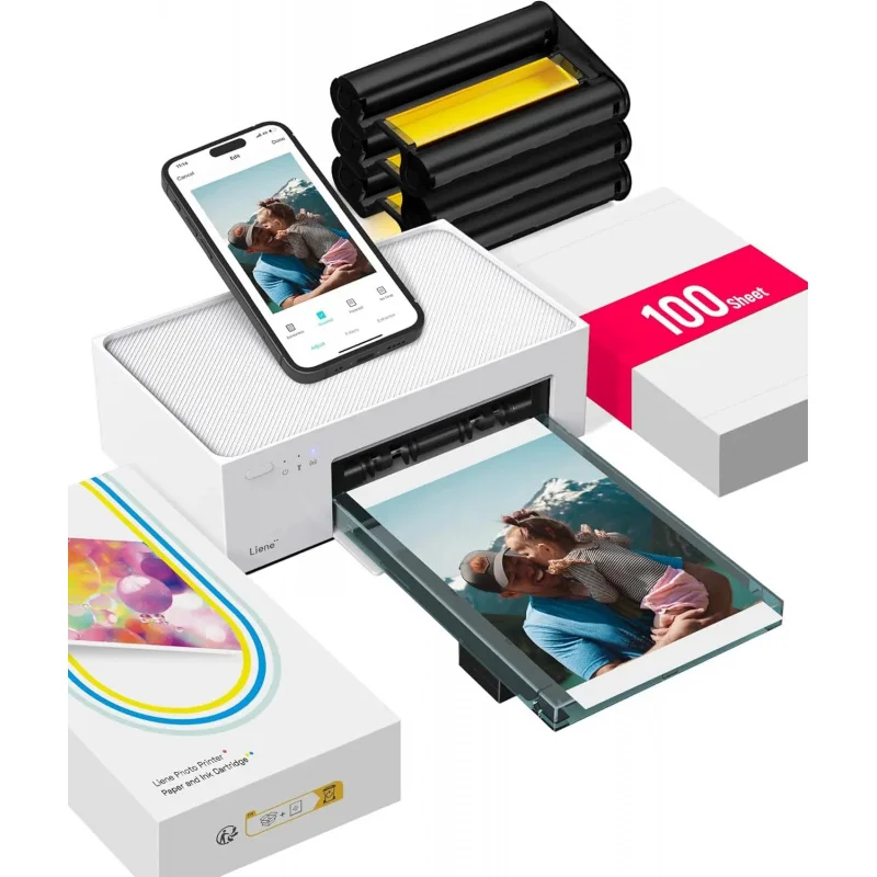 Wireless Mobile Phone Photo Printer, Sublimation Mini Photo Developing Machine with Back Print Support – Liene