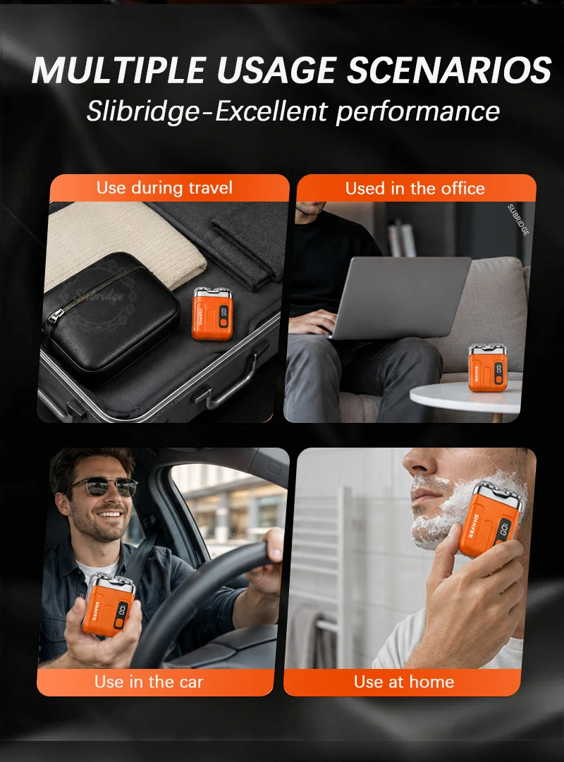 Mens Electric Shaver Rechargeable Waterproof mini Portable Beards Razor Wet/Dry