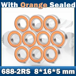 688-2RS 베어링 ABEC-7 ( 10 PCS) 8*16*5mm 소형 688RS 볼 베어링 618/8RS Z3V3 오렌지 밀봉 베어링 688 2RS