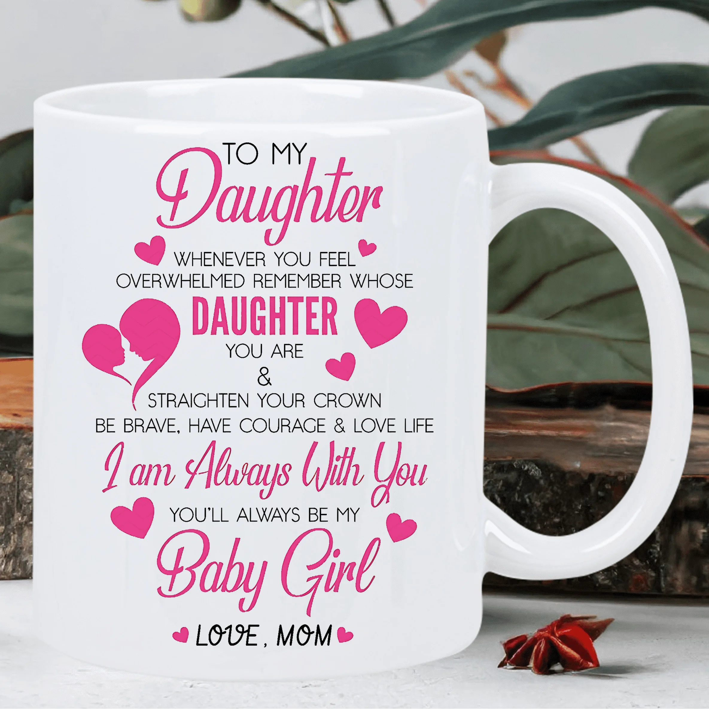 

1pc, 11oz, Cherished Daughter Insulated Ceramic Mug - Versatile for Hot & Cold Drinks, Reusable, Hand Wash Only - Perfect Gift f