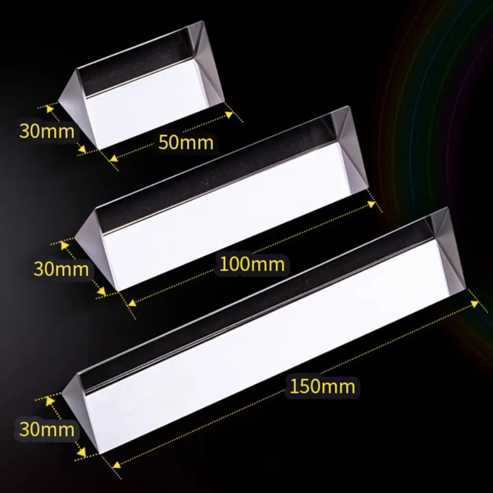 Crystal Physical Optics Prism Optical Glass Seven Colors Rainbow Triangular Prism Prism Design Seven Color Triprism