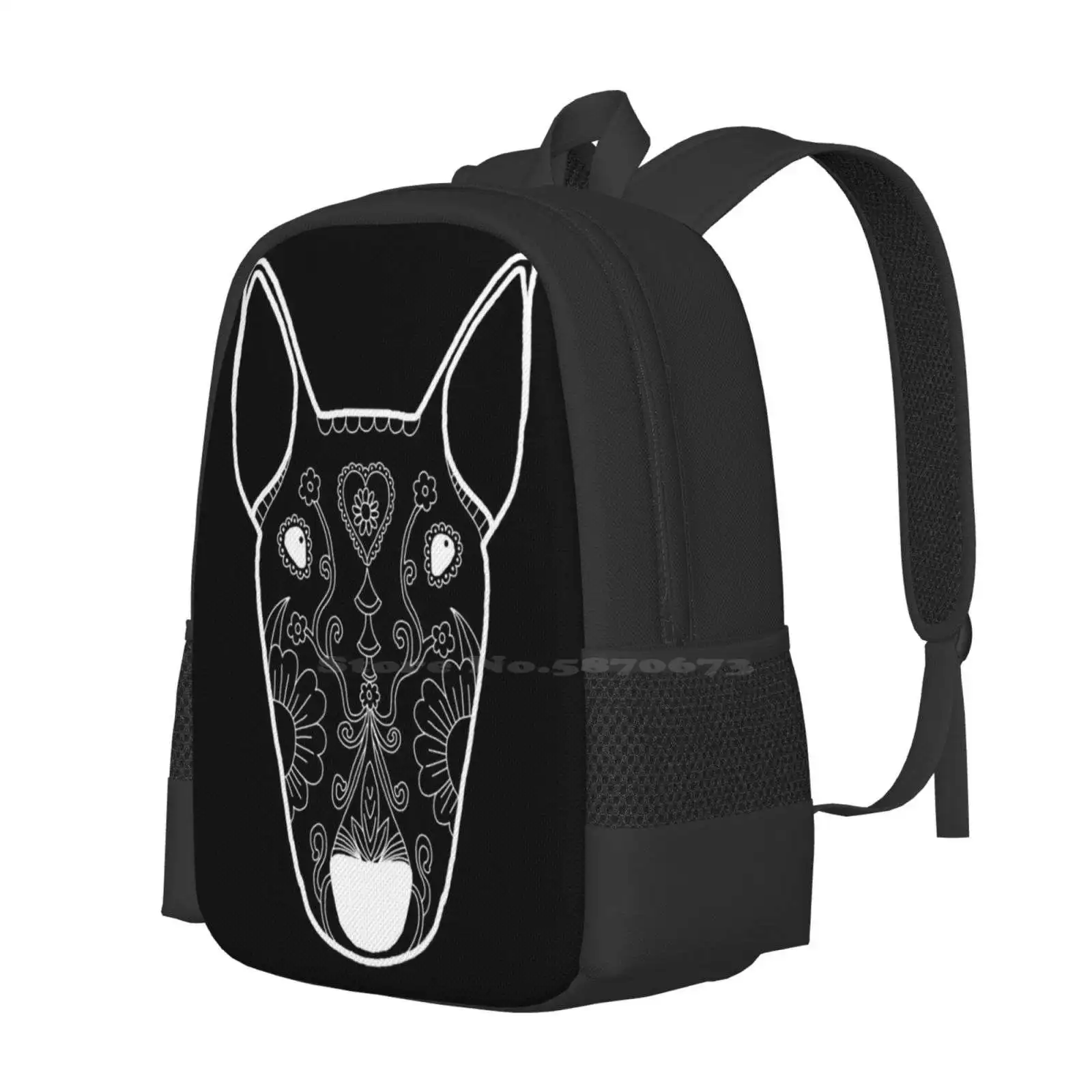 Ghost Mexican Bully School Bags For Teenage Girls Laptop Travel Bags Emilydevineart Ebt Englishbullterrier English Bull Terrier