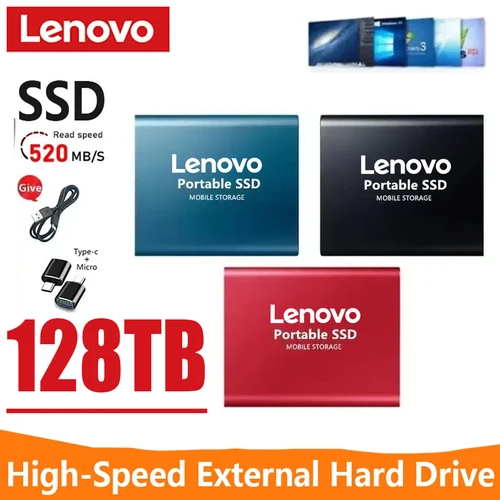 Lenovo portátil 1tb disco duro externo de alta velocidad SSD Mini discos duros 1tb disco duro de estado sólido para ordenador portátil/PC/IPad