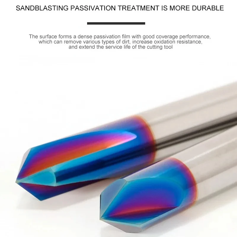 

HRC65 3-Flute Colorful Tungsten Steel Carbide 60/90/120 Degrees Chamfer Milling Cutter CNC Router Bit Engraving Endmill Tools