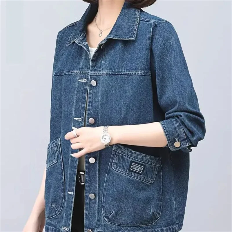 

Women Denim Coat New Cowboy Jacket Women's Jackets Fashion Long sleeves Female Casual Plus Size Denim Coats JJ233