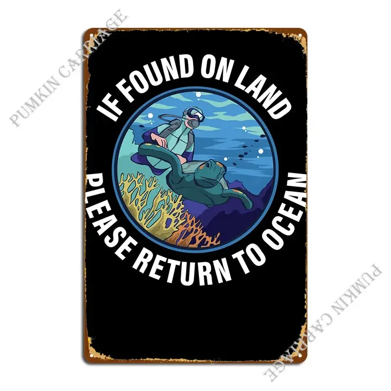 Please Return To The Ocean Metal Plaque Poster Pub Mural Cave Garage Wall Cave Tin Sign Poster