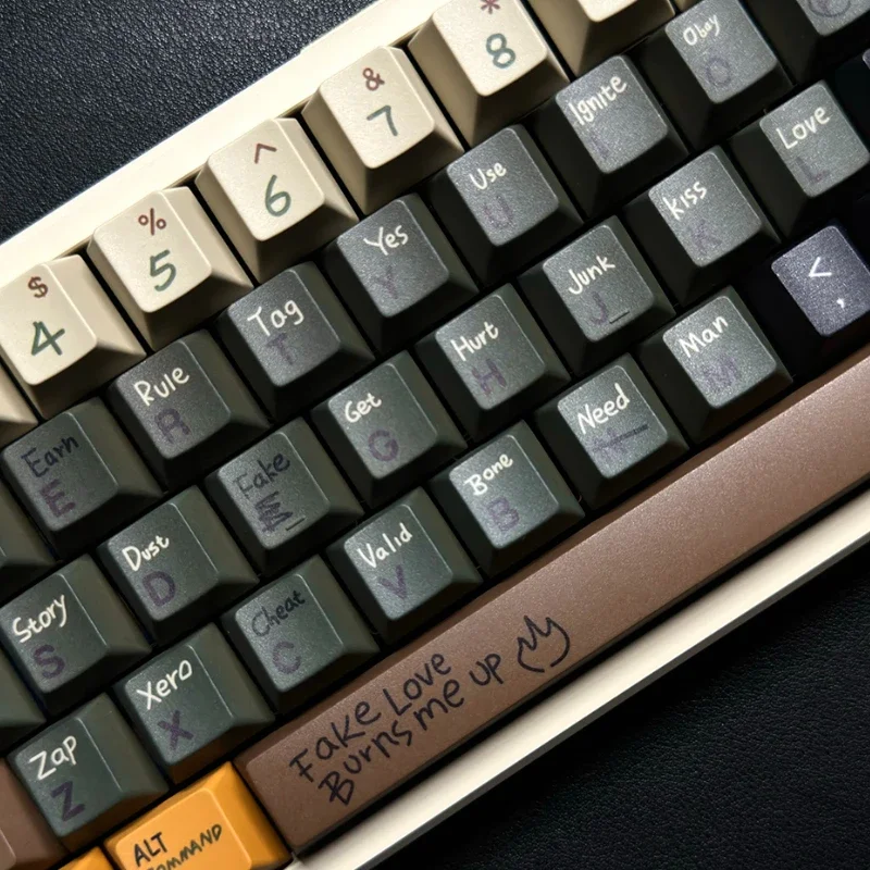 MiFuny Love Story tutup kunci kustom profil ceri penutup kunci PBT 5 sisi pewarna sublimasi Anime Keycap untuk hadiah Keyboard mekanis