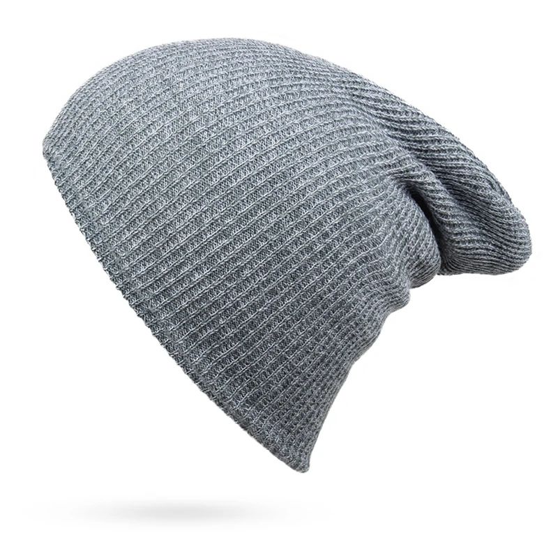 Gorros de moda para homens de lã sólida engrossado malha boné quente homem gorro chapéus de inverno casual hip hop boné unisex crânio bonés