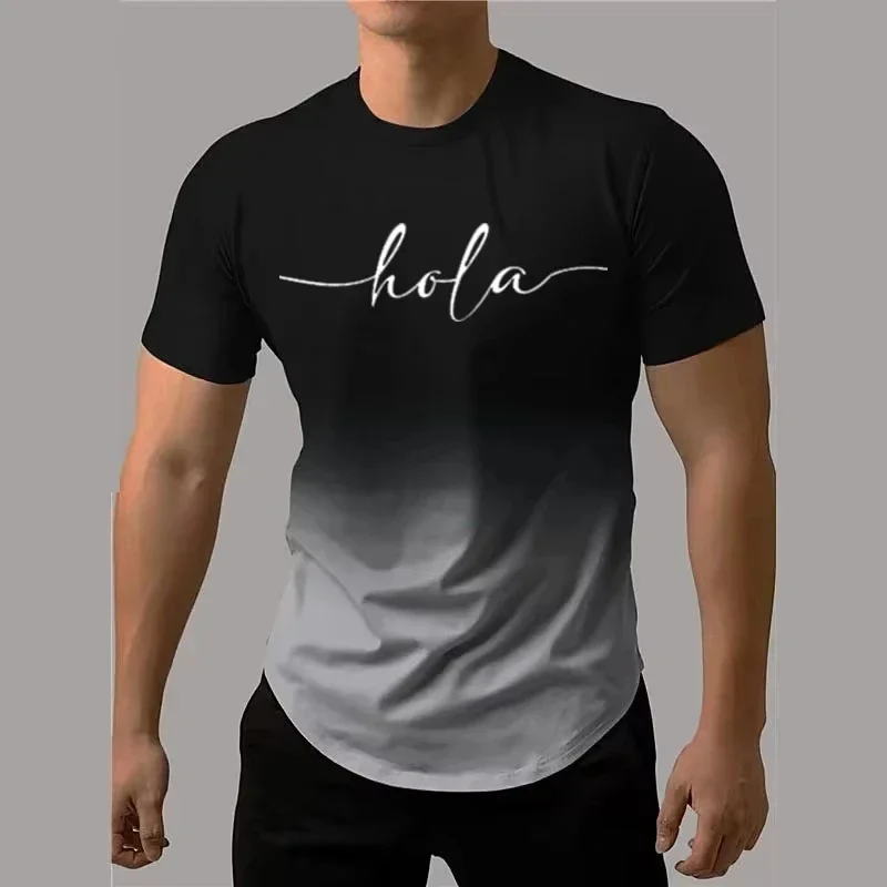 Hip Hop Fashion Letter 3d Printed Men's T-Shirt Creative Harajuku Short Sleeve Top Casual O Neck Sports Quick Drying Clothing