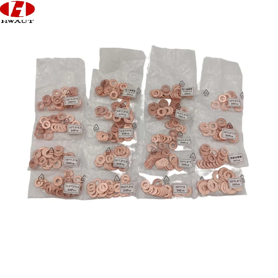 50pcs/Lot EURO-III Common Rail Injector Nozzle Copper Pad Gasket For Diesel injector Sealing Copper Washer