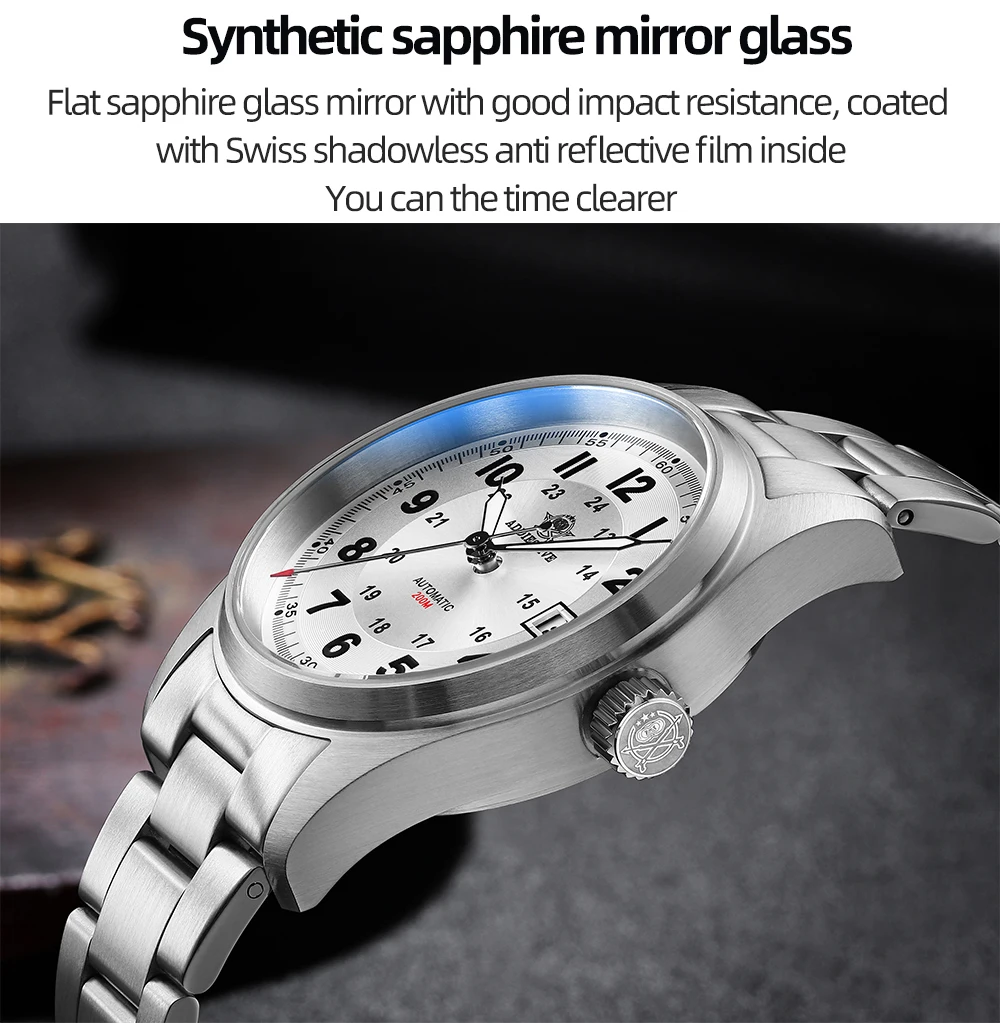 ADDIESDIVE Men Luxury Automatic Mechanical Watch 8215 Movement Sapphire Glass 200M Waterproof Luminous Analog Wristwatches AD2525