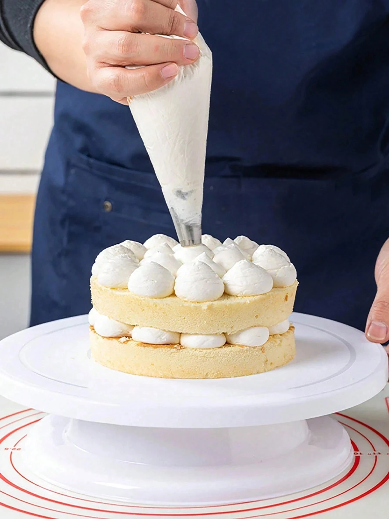 360-Grad-Drehbare Kuchenplatte - Langlebiges Backwerkzeug mit Stabiler Rotation | Unverzichtbares Backwerkzeug für Kuchen, Cupcakes und Gebäck, Ideal für Hausbacken und Partydekorationen, Kuchendekorationszubehör und Dekorative Kuchenständer – Detail 1