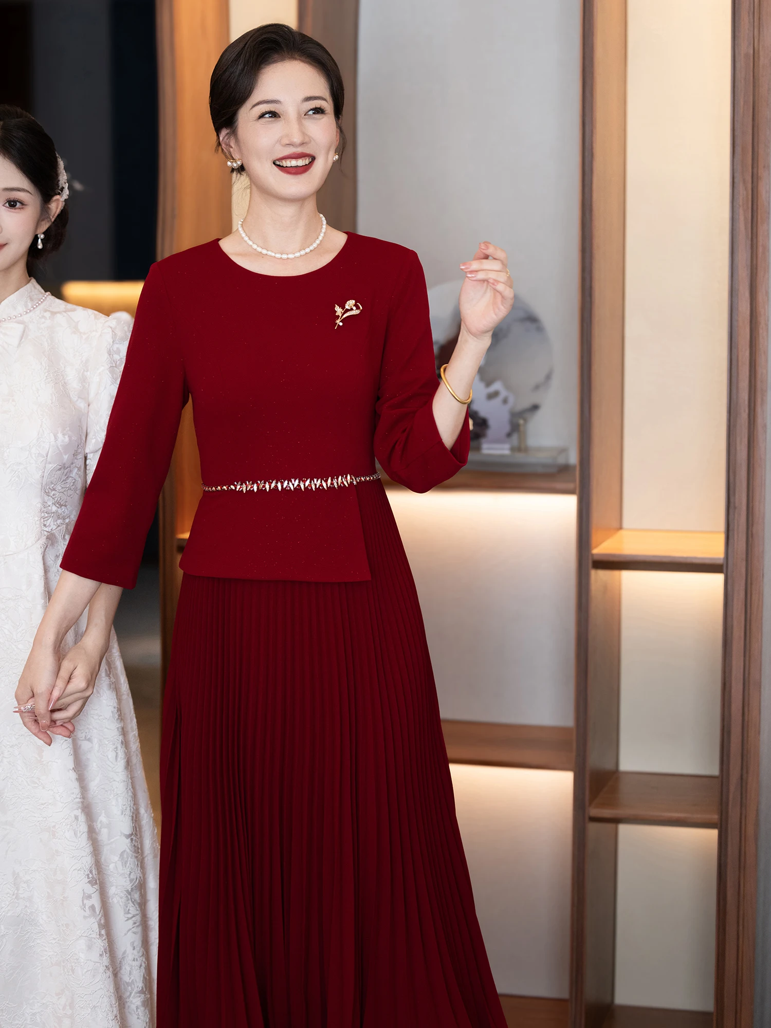 

Ele Long Sve Wedding Dr Mommy Wedding Ceremony Dr andmother Happin Ceremony Dr Vintage Sle Midi Skirt