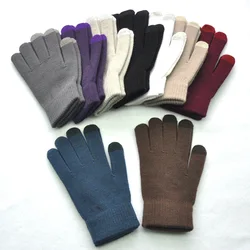 Neue Winter verdicken warme Handschuhe für Männer Frauen Studenten gestrickt drei Finger Touchscreen Fäustlinge Outdoor-Radfahren Ski handschuhe