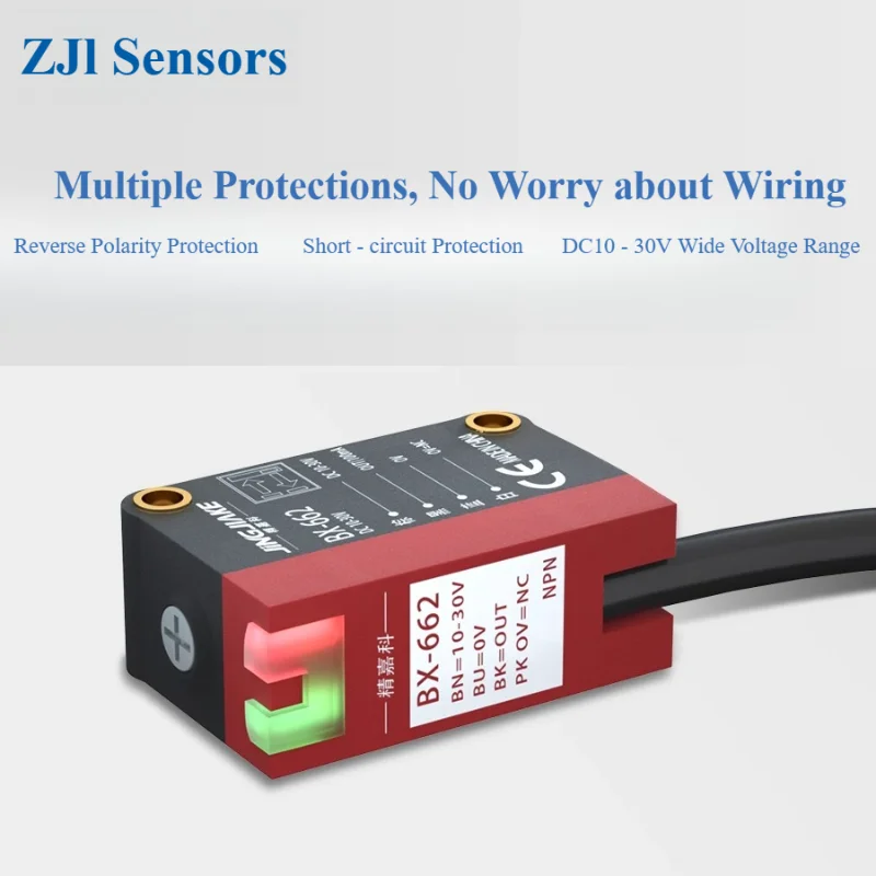 BX662 Intelligent Diffuse Reflection Background Suppression Photoelectric Unaffected by Color Distance Adjustable Sensor